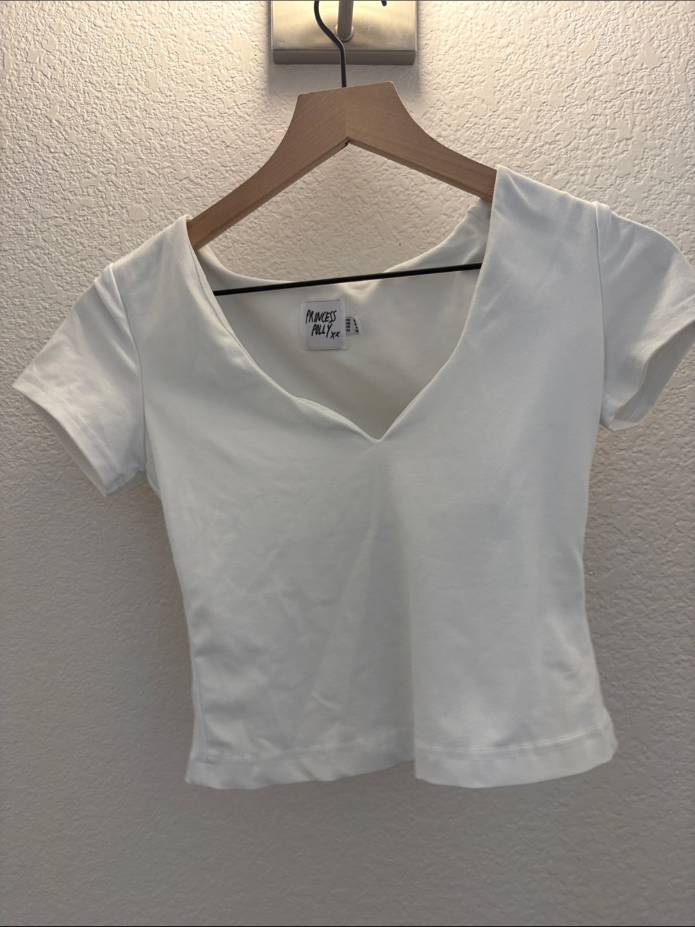 Princess Polly White V-Neck Crop Top